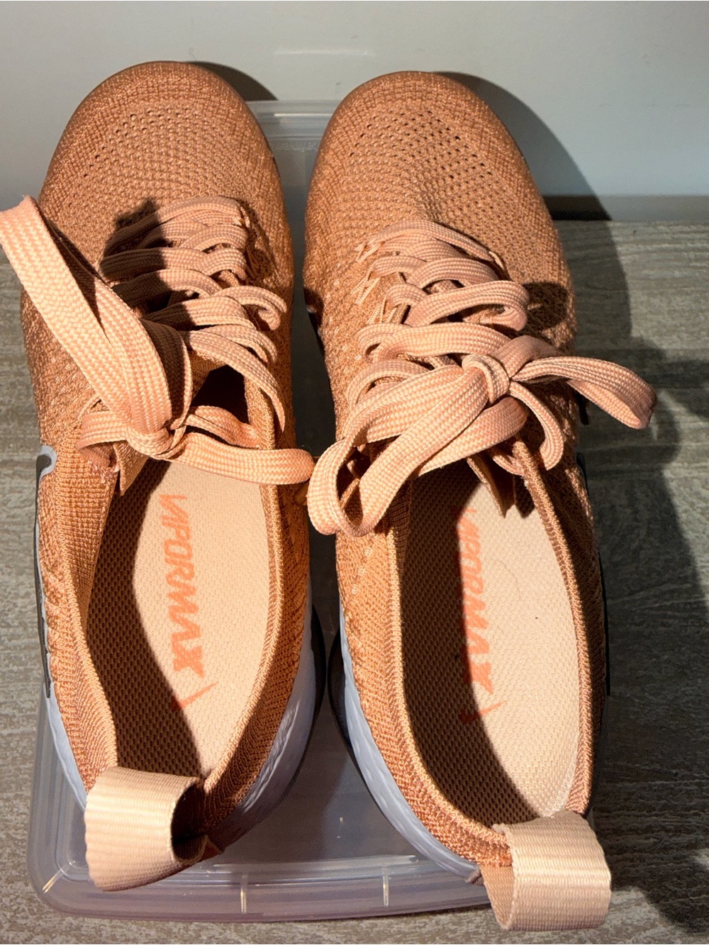 New Nike Air Vapormax Flyknit 2 Rose Gold/Bio-Beige 942843-602 Size 9(W)/7.5(M) - Picture 7 of 9